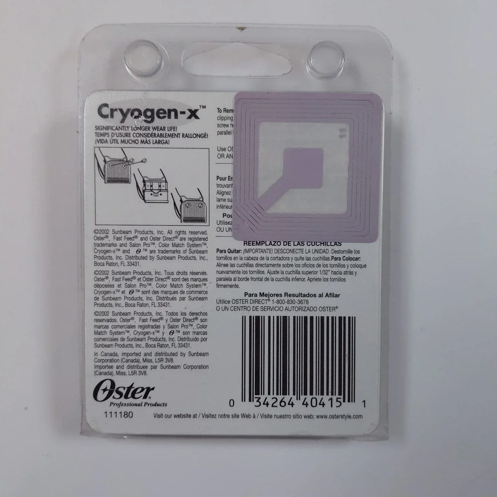 Oster Cryogen-x Fast Feed Salon Pro Clipper Medium Blade 76913-506 913-50 Shears